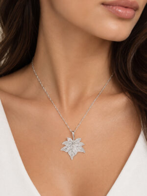 Collier pendentif feuille