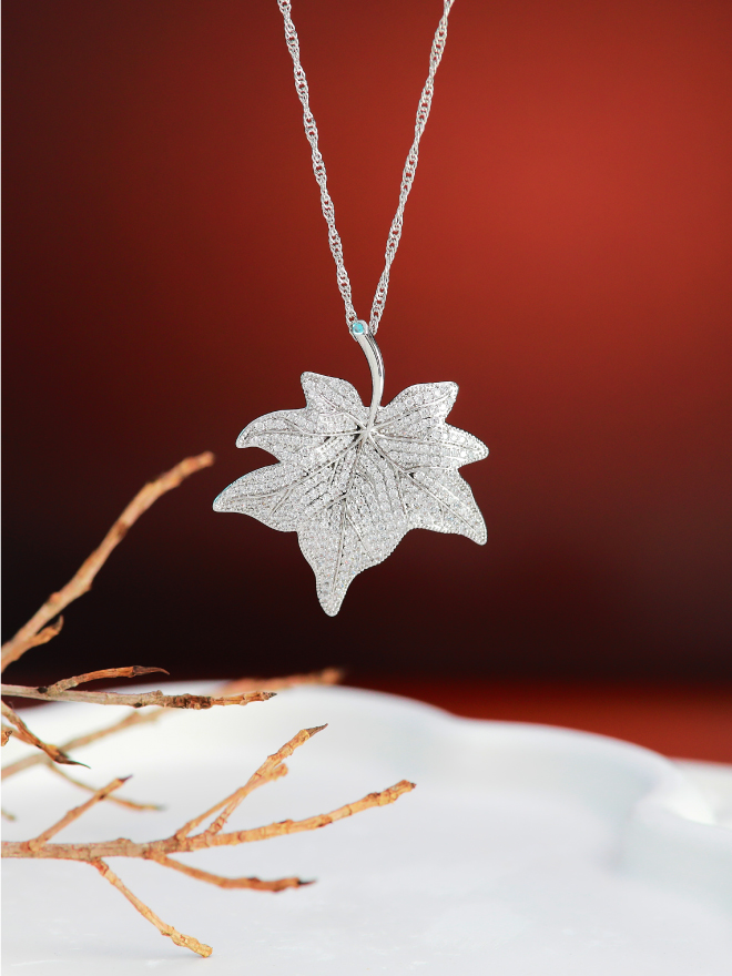 Collier Feuille Argentée Femme Hypoallergénique