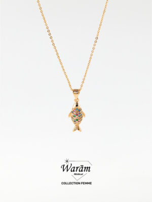 Collier Poisson Multicolore Femme Hypoallergénique