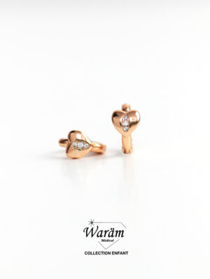 Boucles d'oreilles enfant coeur brillant