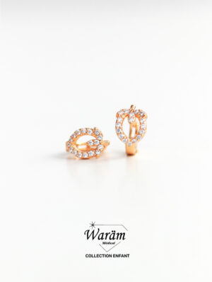 Boucles d'oreilles enfant fraise zircon