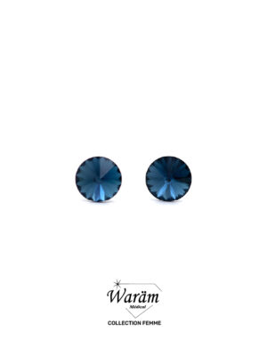 Boucles d’oreilles à vis femme Bleu profond