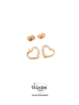 Boucles d'oreilles enfant coeur zircon