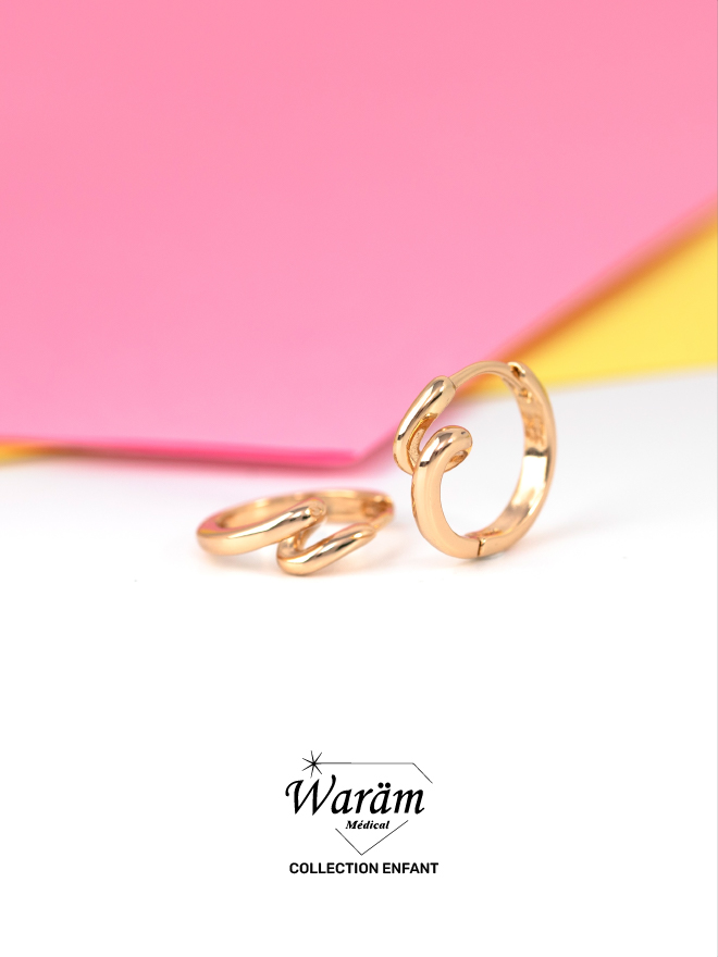 Boucles d'oreilles enfant creoles vague