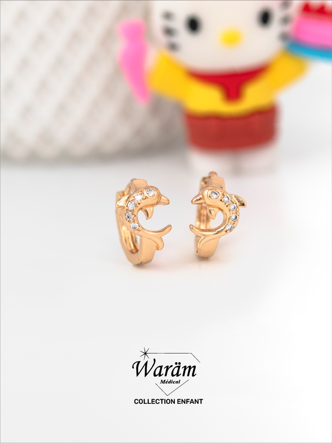 Boucles d'oreilles enfant dauphin