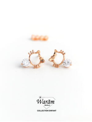 Boucles d'oreilles enfant kitty zircon
