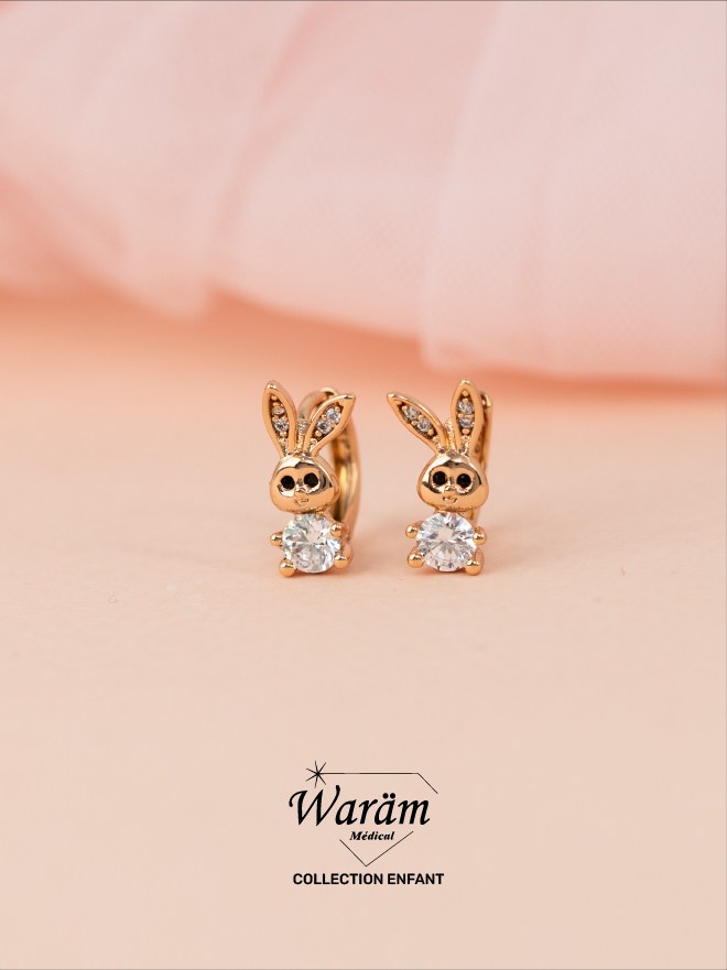 Boucles d'oreilles enfant lapin