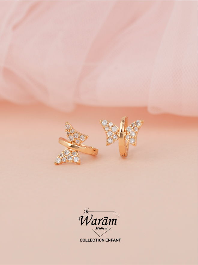 Boucles d'oreilles enfant papillon