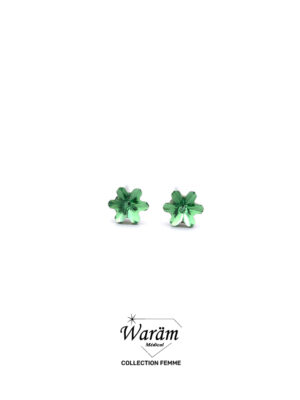 Boucles d'oreilles vis cristal vert