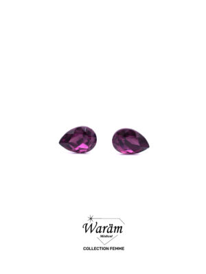 Boucles d'oreilles vis goutte violette