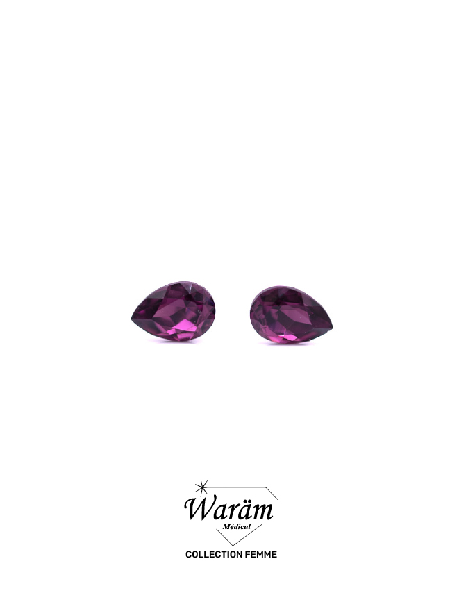 boucles-oreilles-vis-femme-goutte-cristal-violet Boucles d'oreilles vis goutte violette