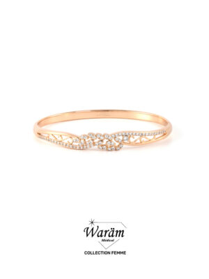 Bracelet jonc arabesque zircon