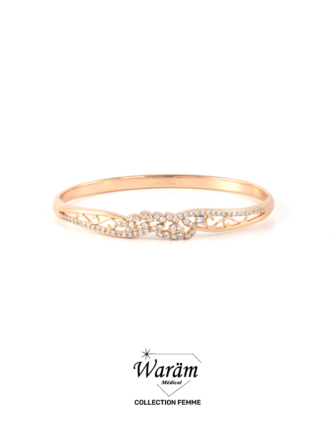 bracelet-jonc-femme-arabesque-zircon-or-rose Bracelet jonc arabesque zircon