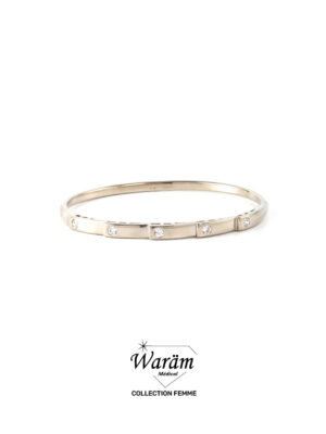 Bracelet jonc argenté zircon maillons