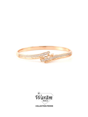 Bracelet jonc ondulation zircon